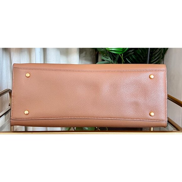 Tory Burch Brown Leather Large Walker Tote with Detachable Strap - Picture 6 of 13